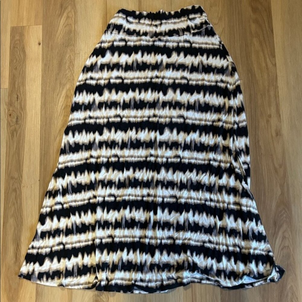 Falls Creek Black and Cream A-Line Skirt